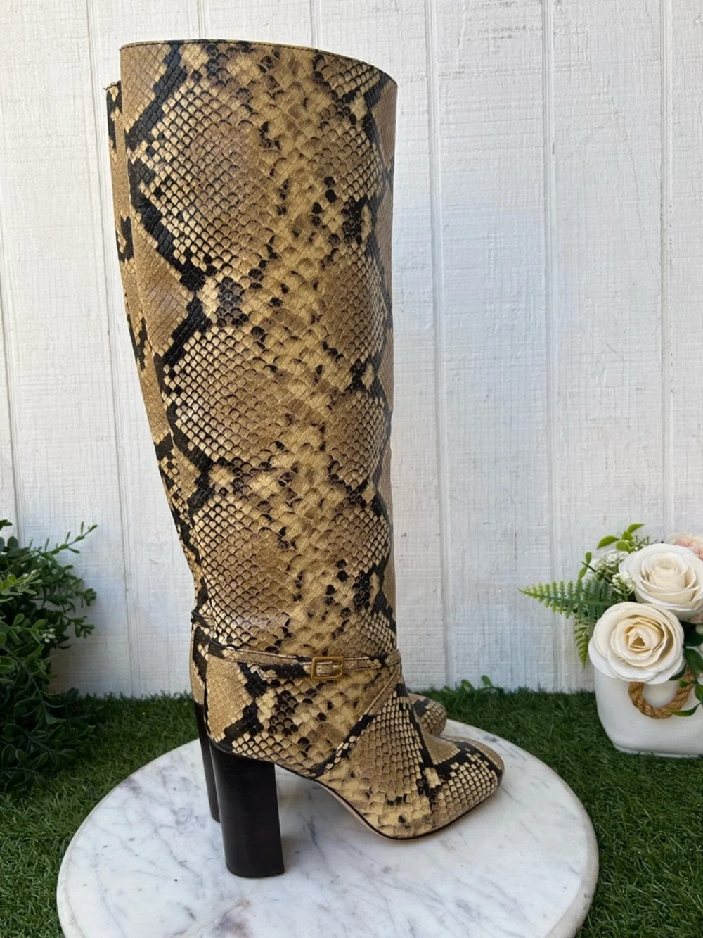 Tory Burch women Diamant Lux Snakeskin Knee High Boot NEW siz 5.5
In Sand Drift. - Picture 6 of 16